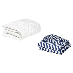 Cradle Mattress Protector and 2 Chevron Sheets Combo