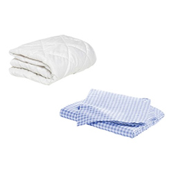 Porta Crib Mattress Protector and 2 Gingham Sheets Combo