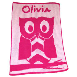 Custom Owl Stroller Blanket